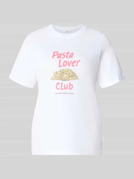 Męski t-shirt o kroju regular fit z czystej bawełny S.oliver Red Label biała