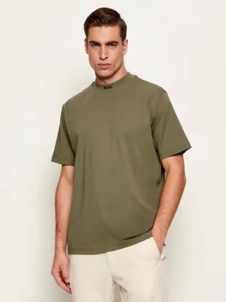 BOSS GREEN Tricou Collar | regular fit | stretch verde