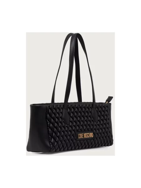 Love Moschino torebka bagietka z imitacji skóry czarna