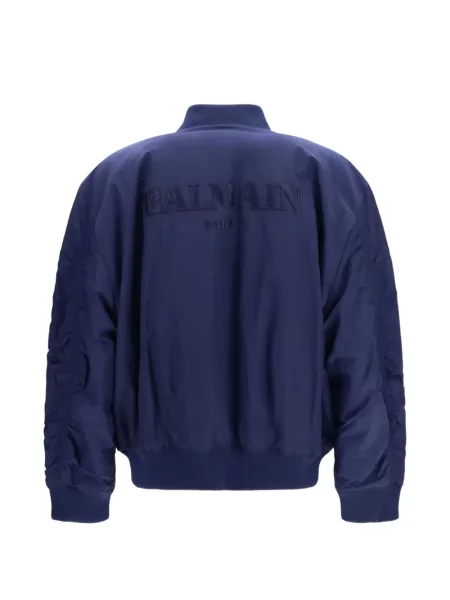 Geacă bomber Balmain cu broderie albastru