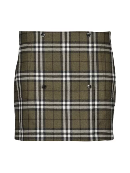 Małe mały spódnica-szorty Burberry w kratkę zielone