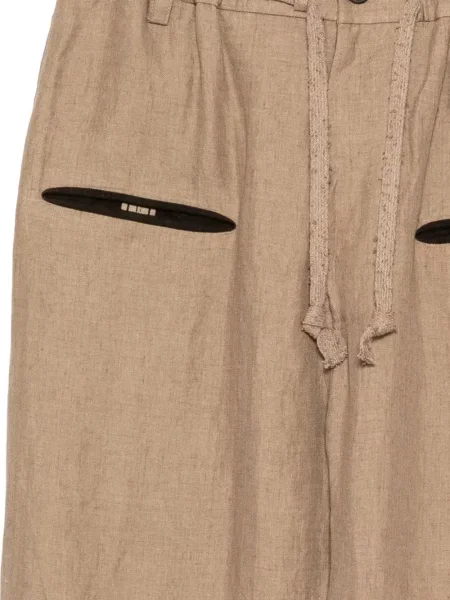 Pantaloni Ziggy Chen cu cordon maro