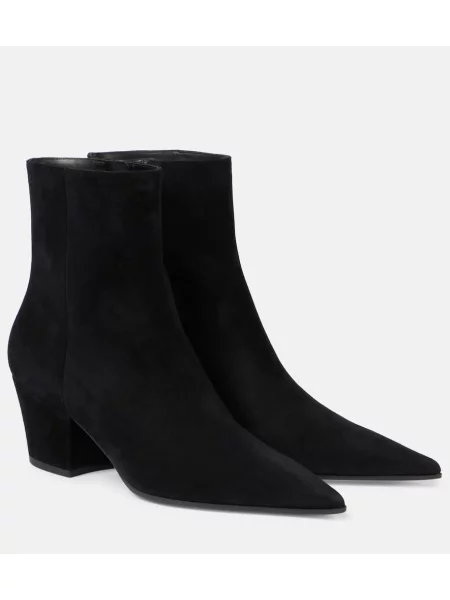 Cizme scurte Gianvito Rossi din piele de căprioară negru