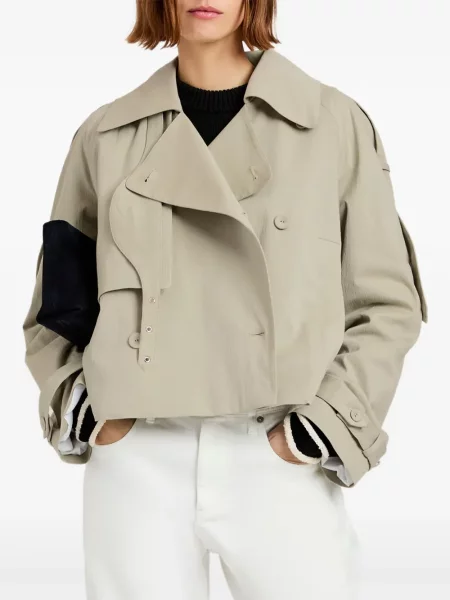 Geacă Proenza Schouler White Label cu două rânduri de nasturi alb