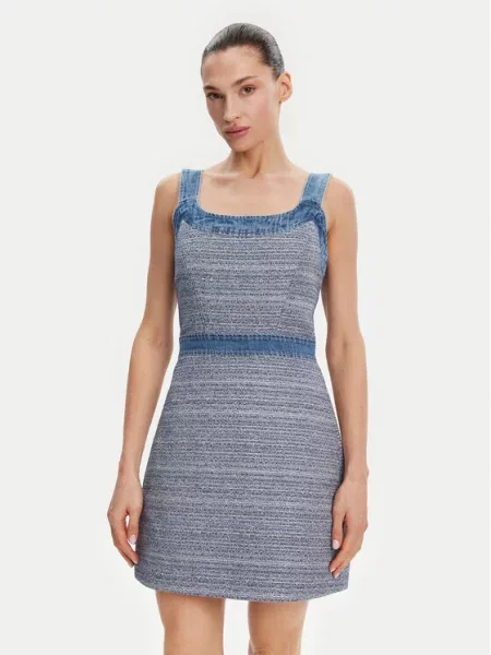 GUESS Obleka ELSIE mornarska / moder denim / svetlo modra