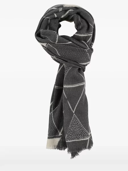 Fular Altea cu broderie cu imprimeu geometric gri