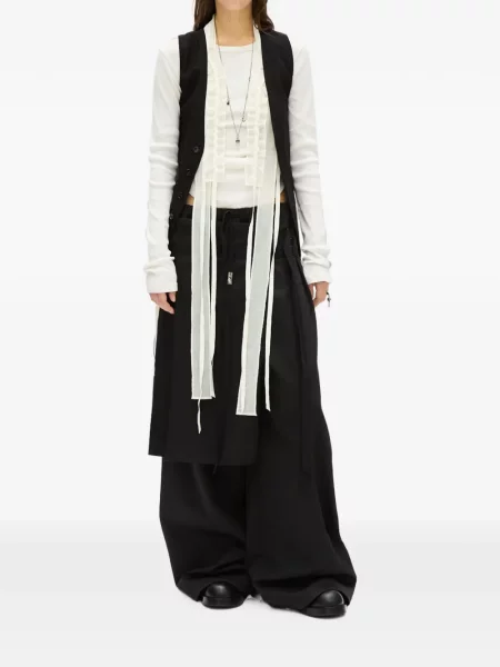 Lung tricou Ann Demeulemeester cu buline alb