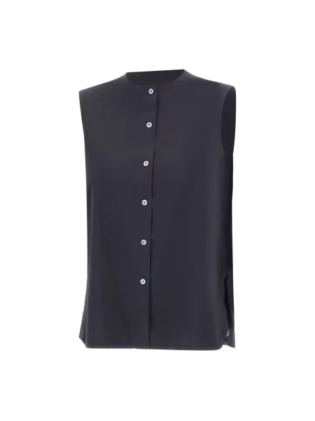 Koszula Rrd bez rękawów z twillu niebieska