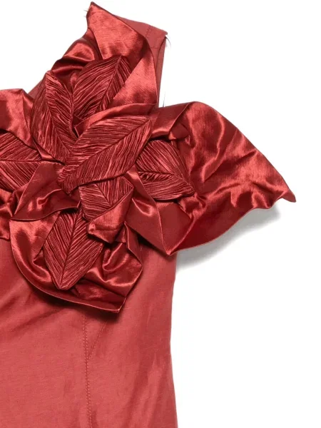 Rochie mini Aje cu model floral de costum portocaliu