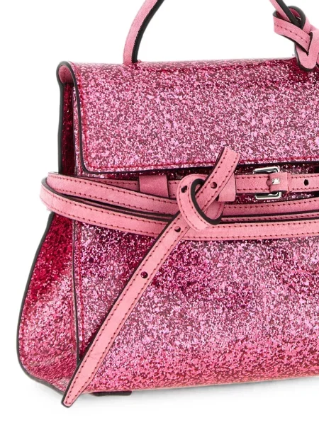 Τσάντα shopper Moschino γραβάτες ροζ