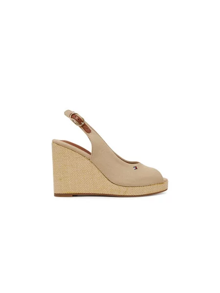 Tommy Hilfiger Espadrilky Flag High Wedge Espad Slingback béžová