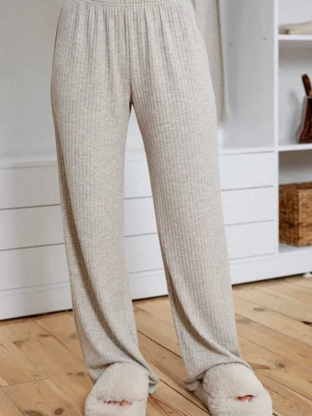 Брюки с высокой посадкой сірі