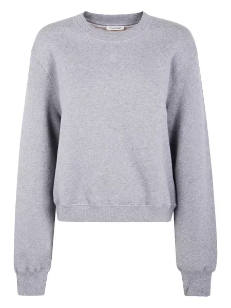 Hanorac crewneck By Malene Birger cu broderie gri