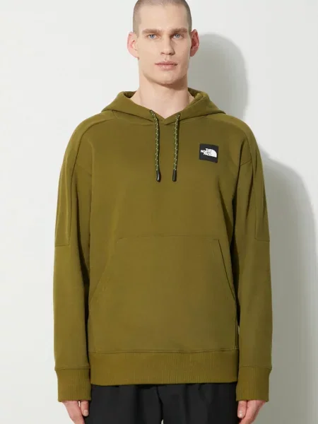 Bombažen pulover The North Face U The Hoodie s kapuco zelena