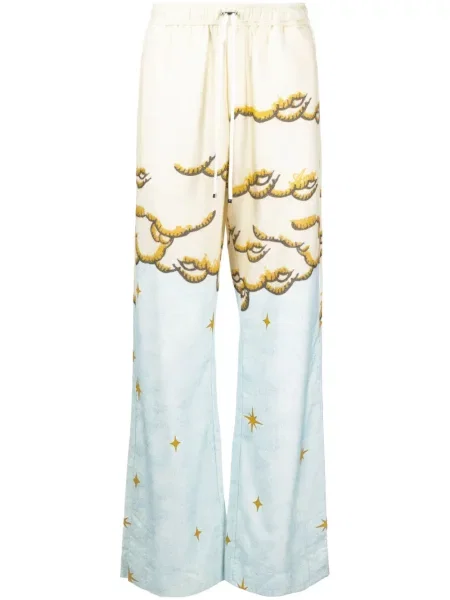 Spodnie Amiri z nadrukiem dzwony żółte