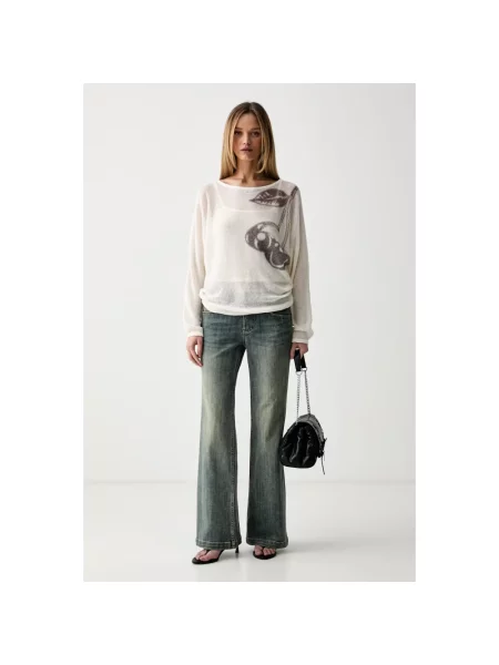 Miss Sixty sweter z lnem beżowy