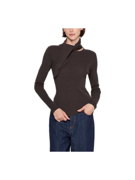Dzianinowy sweter Parosh brązowy