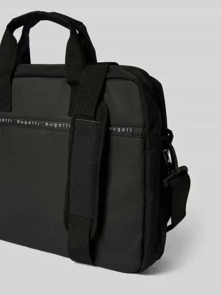 Torba na laptop z nadrukami logo model Blanc Delight' Bugatti czarna