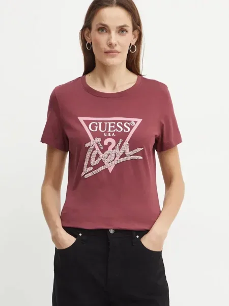Тениска Guess бордо