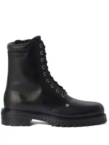Buty do kostki Off-white skórzane o krotszym kroju białe