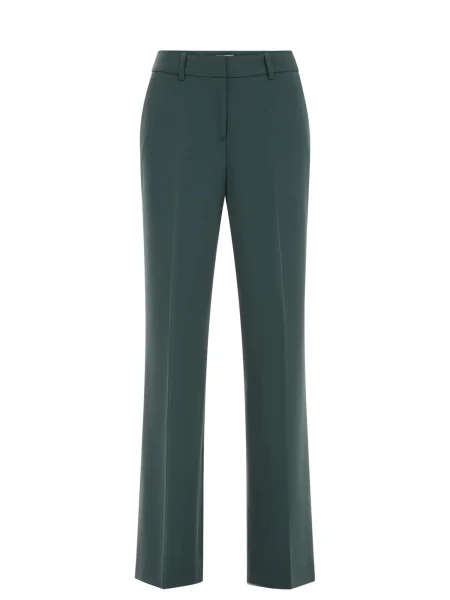 WE Fashion Pantaloni cu dungă închis verde