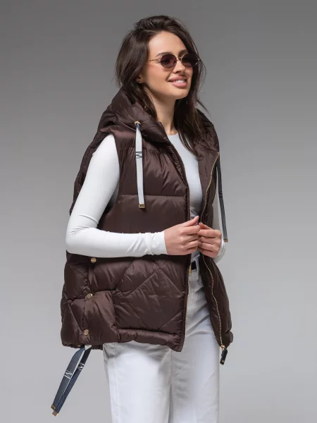 Утеплений жилет VIVA WEAR коричневий