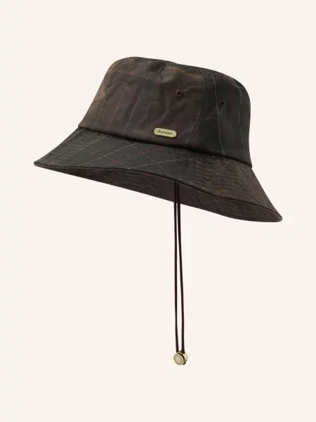 Barbour Klobouk Typu Bucket Hat Hazelwood tmavě šedá tmavě červená béžová
