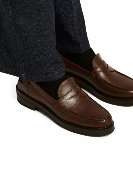 Pantofi loafer Kiton din piele maro