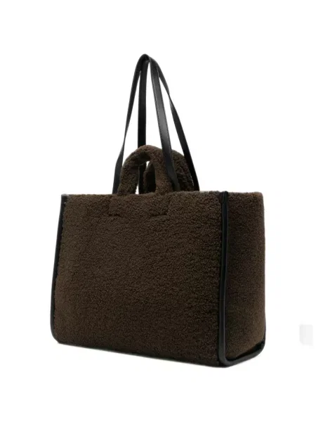 Geantă shopper Lacoste cu broderie maro