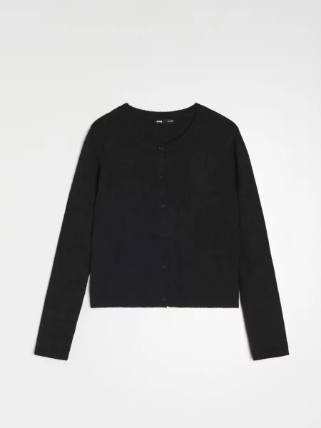 Гладкий кардиган чорний