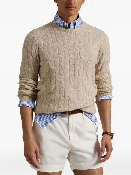 Prugasta majica Polo Ralph Lauren s printom s okruglim izrezom zelena