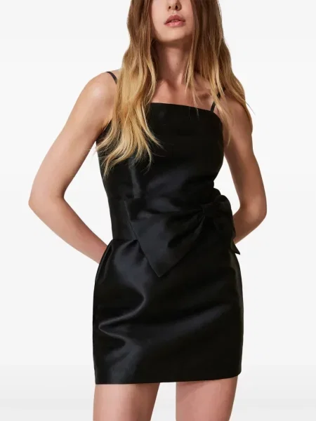Rochie mini Twinset cu funde de costum negru