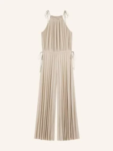 Boss Jerseyowy Kombinezon Edecki Z Plisami beige beżowy