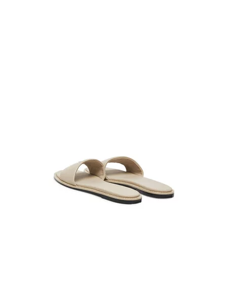 Šľapky Calvin Klein Flat Sandal Square Hf Lth béžová
