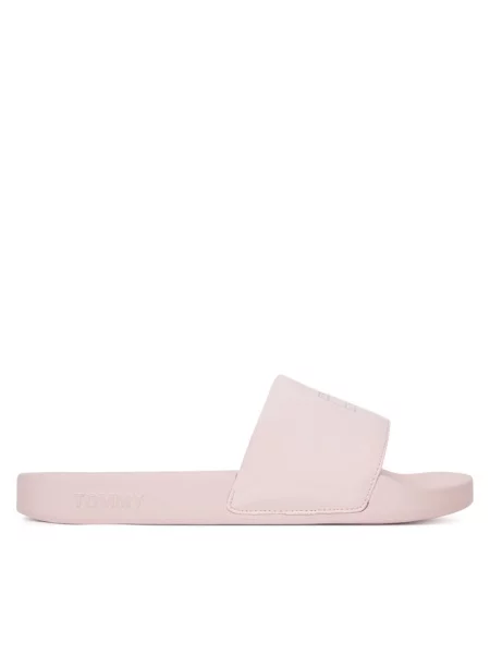 Tommy Jeans Klapki Flag Pool Slide Patent różowy