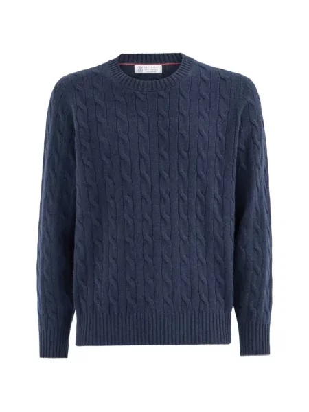 Sweter Brunello Cucinelli z kaszmiru niebieski
