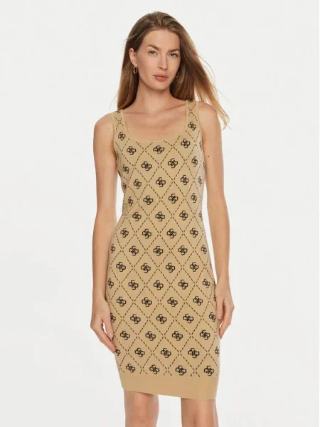 GUESS Rochie SARAH cu adaos de lână bej
