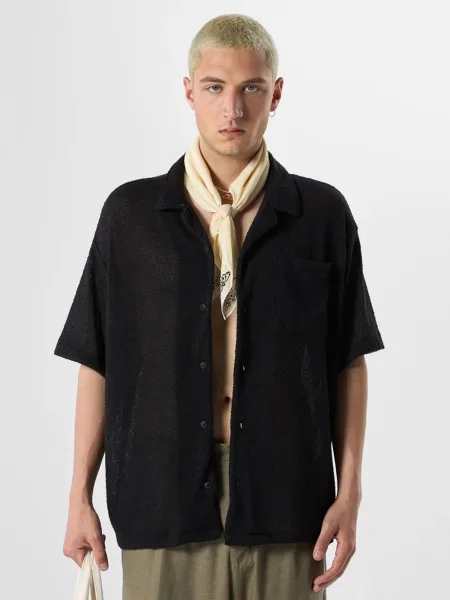 VAMOS CLO Cămașă Maranta' negru