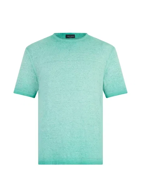 Tricou Roberto Collina cu decolteu rotund verde
