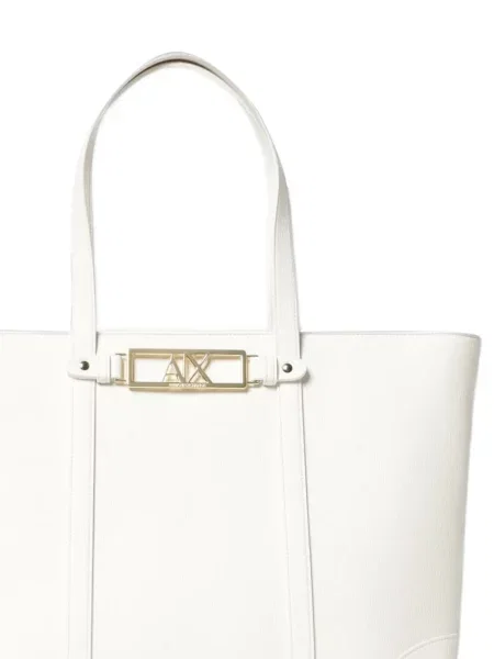 Shopper táska Armani Exchange autogrammal fehér