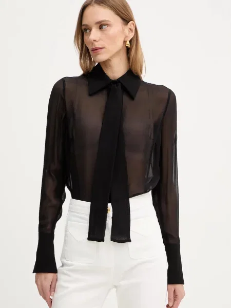 Elisabetta Franchi cămașă de mătase negru