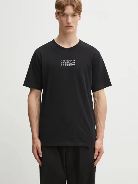 Тениска Maison Margiela с принт черно