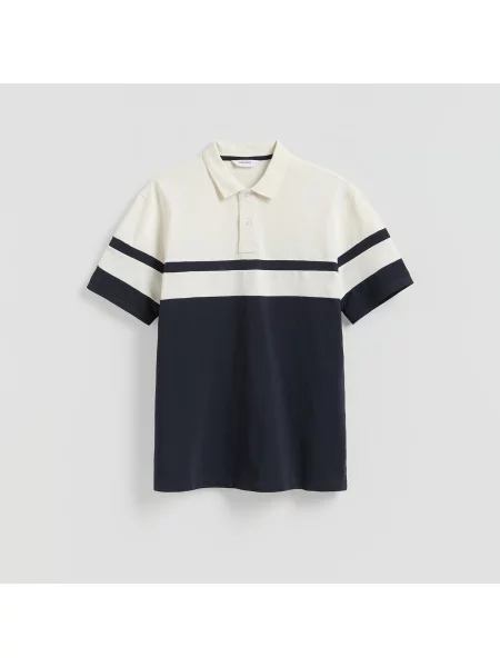 Reserved Polo tričko comfort fit krémová