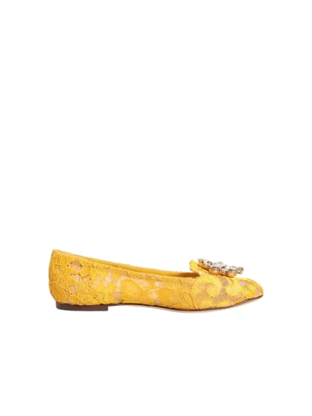 Balerinki Dolce And Gabbana koronkowe żółte