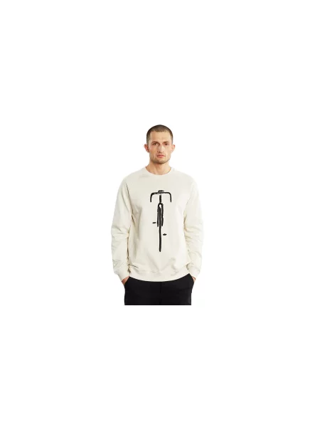 Dedicated Sweatshirt Malmoe Bike Front Oat White Mężczyźni Bluzy i bluzy z kapturem Dedicated Size: L biały