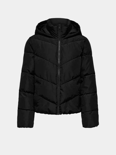 Демісезонна куртка Only CLAIR PUFFER HOOD JACKET чорний