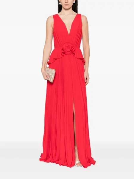 Rochie maxi Nissa plisată de costum roșu