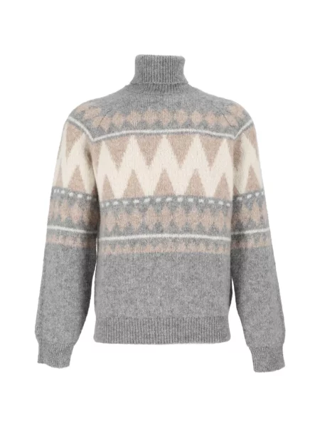 Pulover Peserico cu imprimeu geometric gri