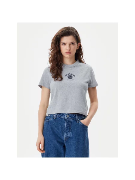 Tommy Jeans T-Shirt Varsity Regular Fit γκρι