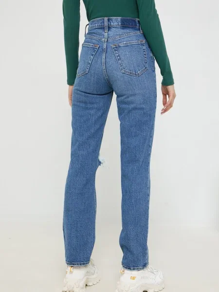 Džíny Abercrombie & Fitch high waist modré